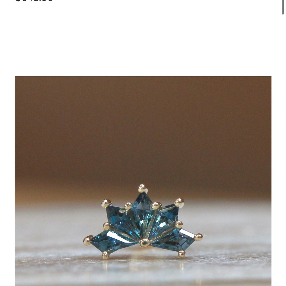 BVLA threaded YG London Blue topaz spirit end. Gorgeous!
